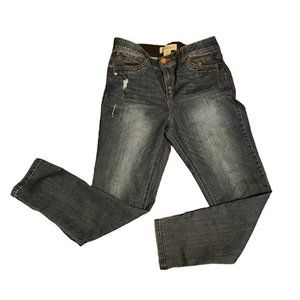 Democracy Jeans Size 12 Ab Technology Skinny Distressed Mid Rise‎ Medium Wash